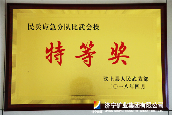 义桥煤矿民兵应急分队获县比武会操特等奖