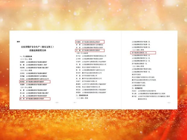 济宁能源集团在山东省煤矿安全生产技能竞赛中取得优异成绩